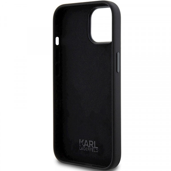  Чехол Karl Lagerfeld Silicone Choupette Metal Pin для iPhone 15|14|13 Black (KLHCP15SSMHCNPK)